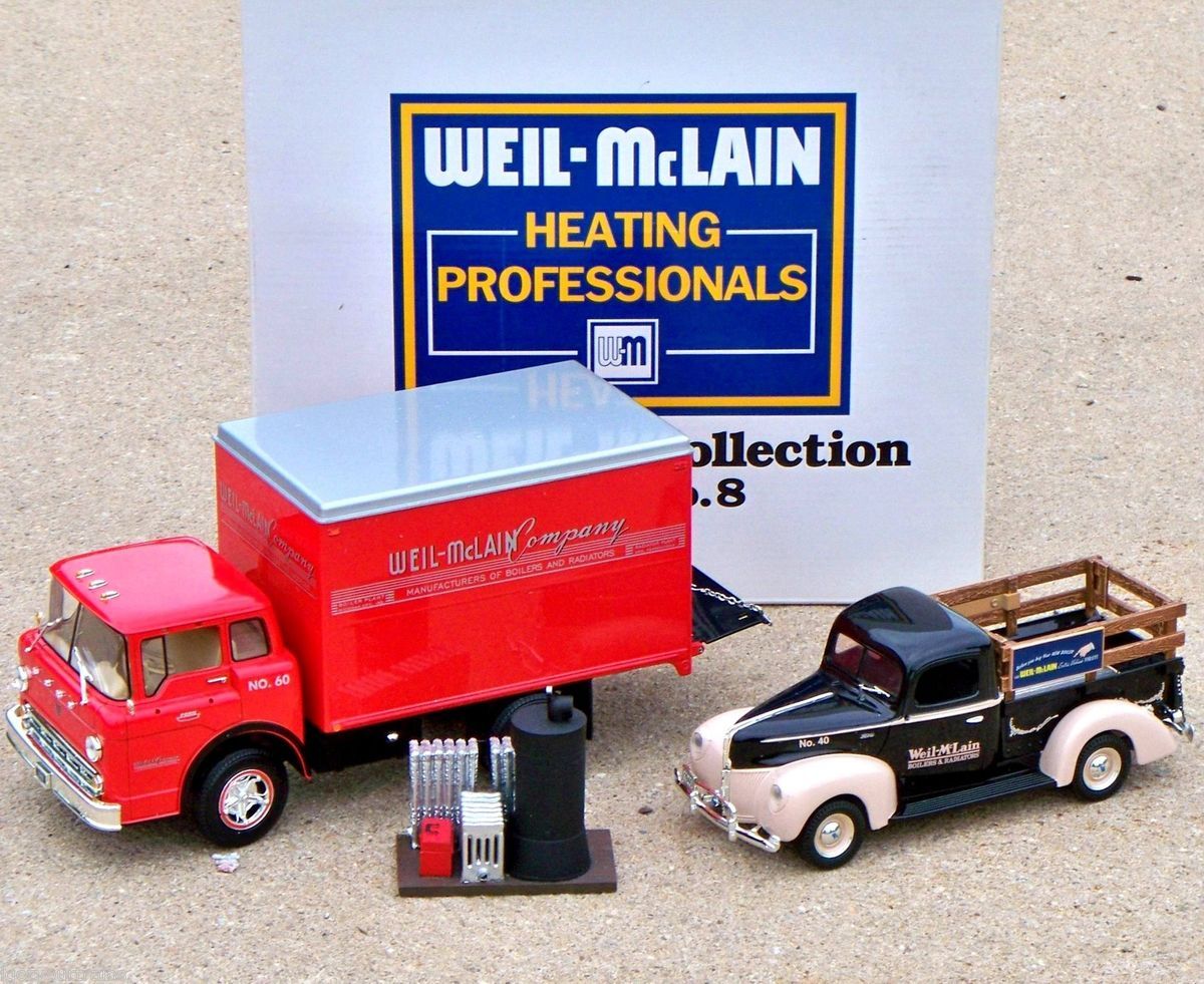 Ertl Precision Weil McLain Set #8 1960 Ford C800 1940 Pickup Truck