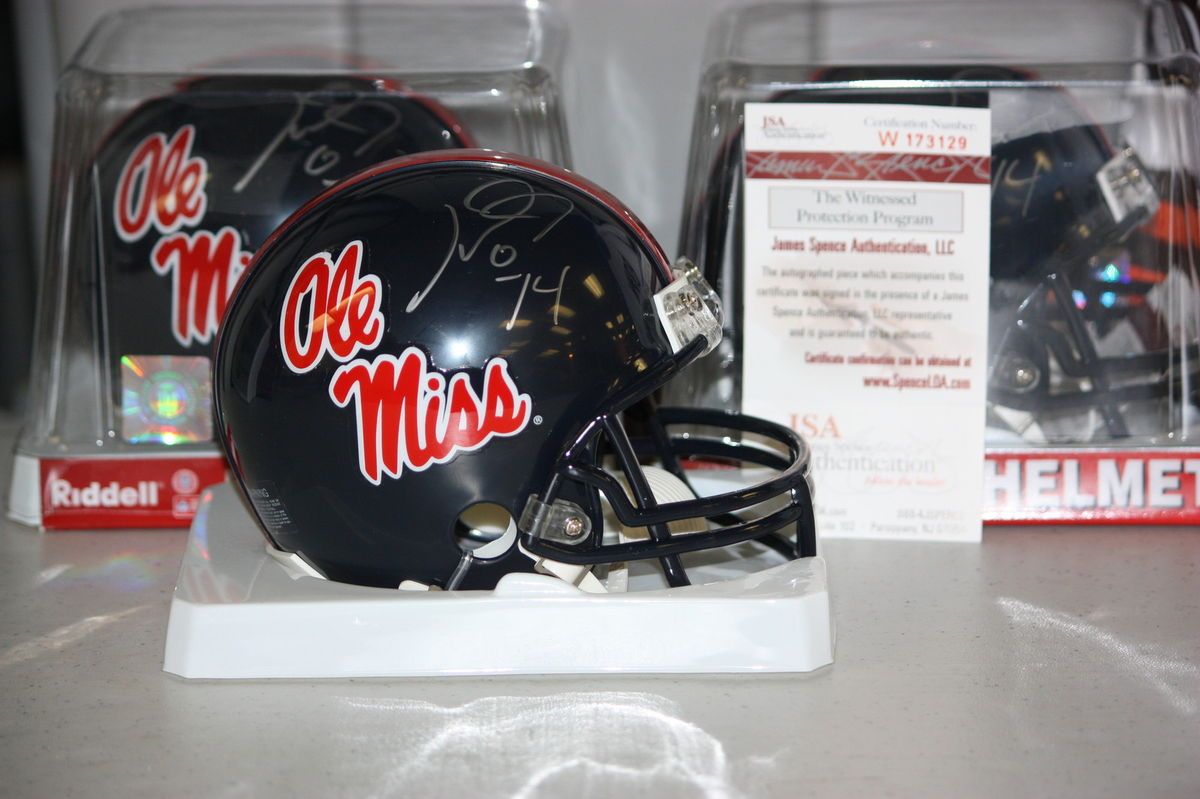 Michael Oher Autographed Ole Miss Rebels Mini Helmet