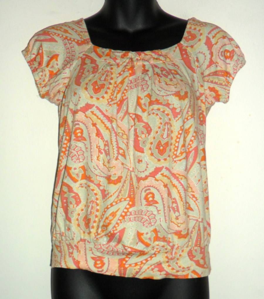 Michael Kors Womens Petite Geometric Print Stretch Tunic Top Shirt PP