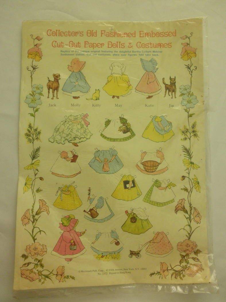 Merrimack Old Fashioned Cut Out Paper Dolls Sunbonnet Babies