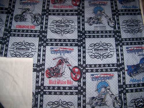 American Chopper Motorcyle Micro Fleece Fabric 2 yd L