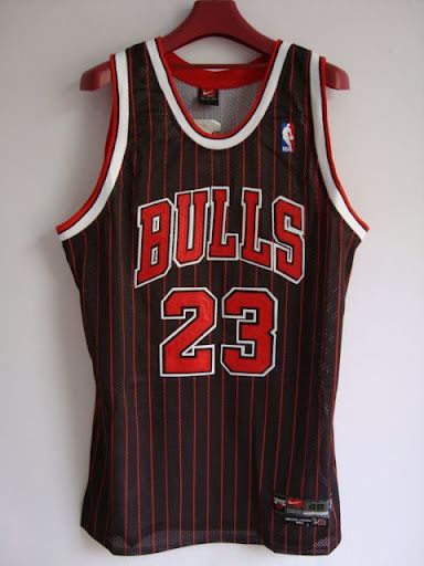 Nike Michael Jordan Chicago Bulls Jersey Black Red NBA Patch Lmed 48
