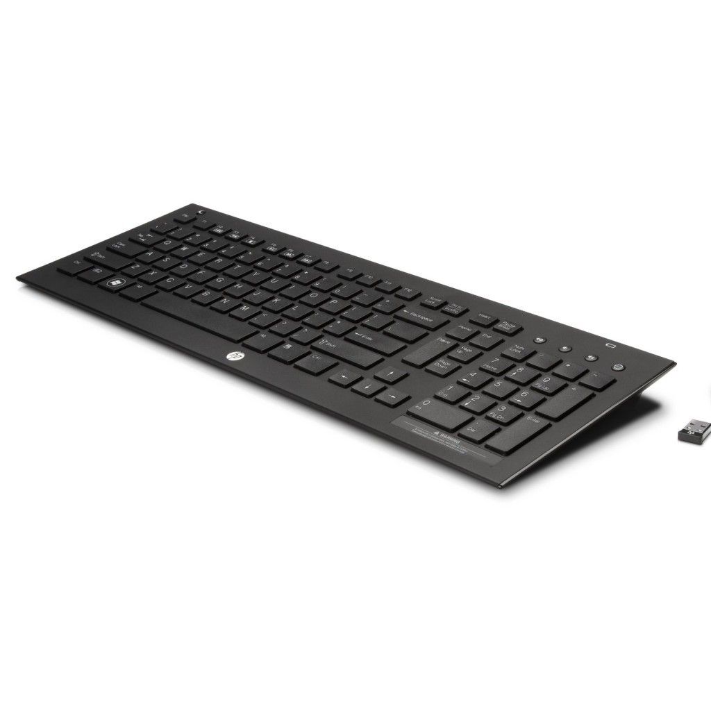 HP WIRELESS SLEEK ULTRA SLIM ELITE KEYBOARD W/ MICRO RECEIVER STORE IN