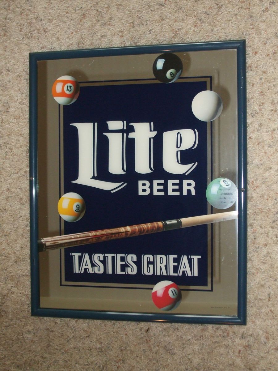 Miller Lite Pool Room Mirror