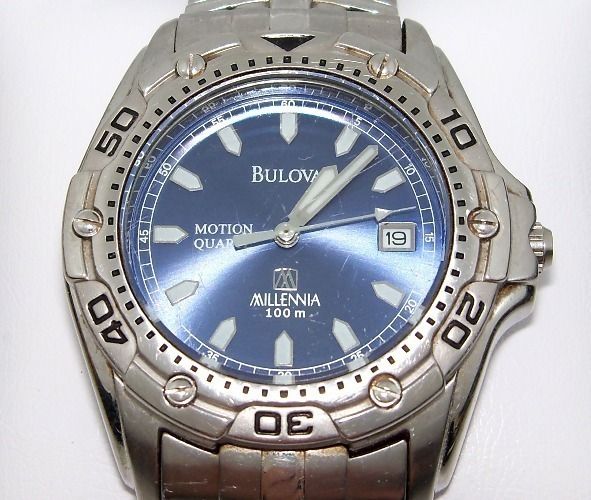 Bulova Automatic Motion Quartz Millennia T9 Stainless Steele Watch Men on PopScreen