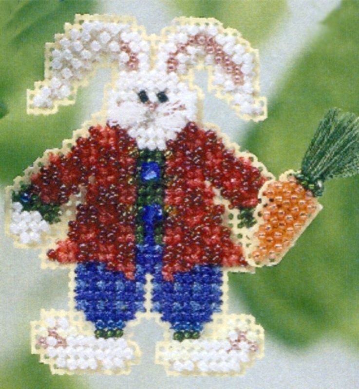 Rabbit Beaded Cross Stitch Kit Mill Hill 2003 Spring Bouquet