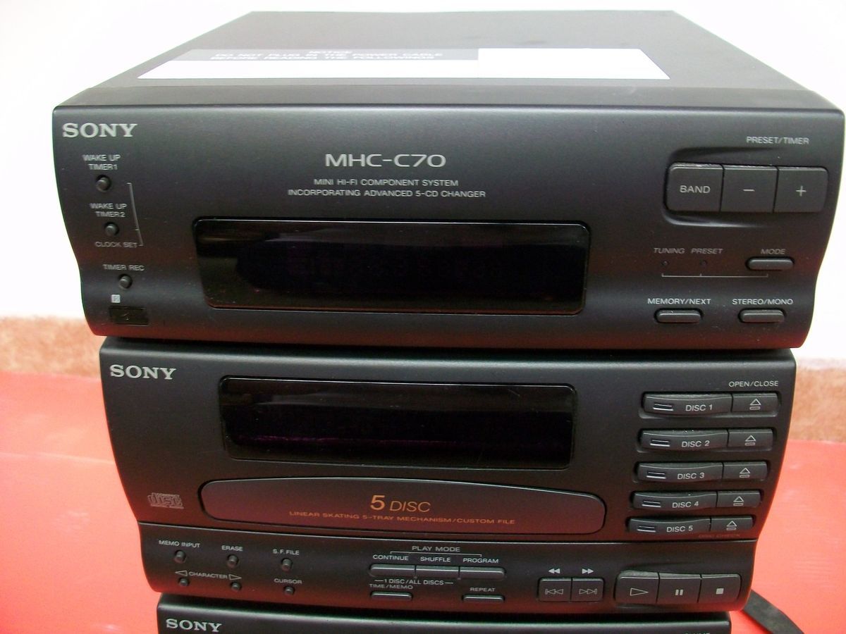 Sony MHC C70 Mini Hi Fi Stereo Components System 5 Disk Player