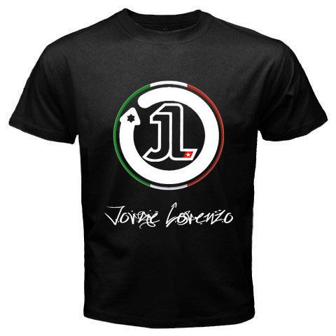 JORGE LORENZO Number 1 Logo Yamaha Moto GP Rider Mens Black T shirt