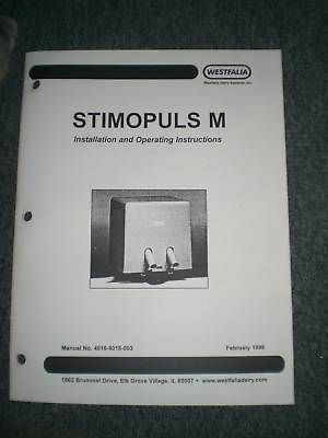 WESTFALIA STIMOPULS M MILKER INSTR. OPERATING MANUAL