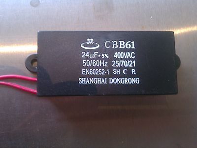 AVR   Capacitor CBB61 24 uF +/  5% 50 or 60 Hz. Up to 450 volts AC