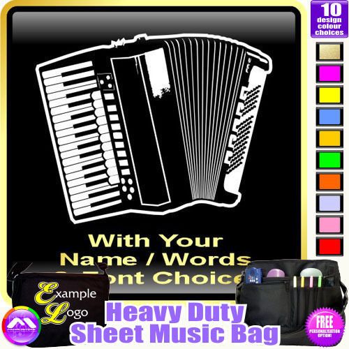 Accordion Picture With Your Words   Sheet Music Custom Bag by