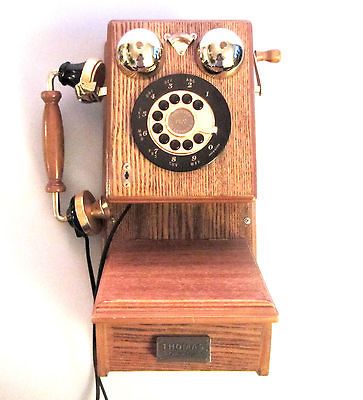 Collectors Edition 1927 Solid Wood Crank Phone Country Telephone