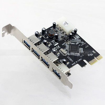 New USB 3.0 5GB/s 4 Port HUB PCi E PCI Express Addon Card VLI Chipset