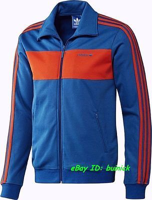 ADIDAS SPORTY BECKENBAUER TRACK TOP JACKET Blue Orange europa new S