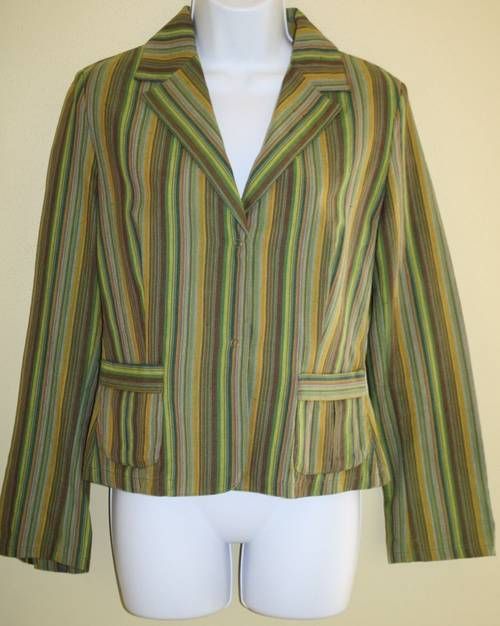 Adolfo Dominguez Lightweight Fitted Stiped Soft Jacket Blazer Sz 40 8