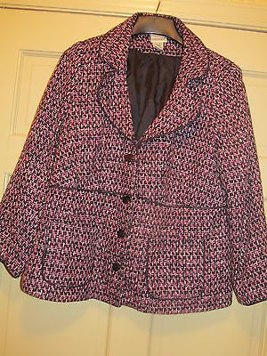 FASHION BUG Black Fuschia Light Pink Lined Blazer Jacket Woman Plus