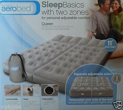 Aerobed QUEEN Sleep Basics Airbed Mattress Adjustable Sleep Zones with