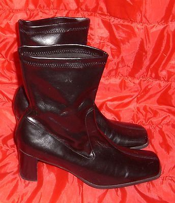 Ladies NICE LESS Short Boots Black PU Aerosoles STRETCH TOPS,SIZE 11B