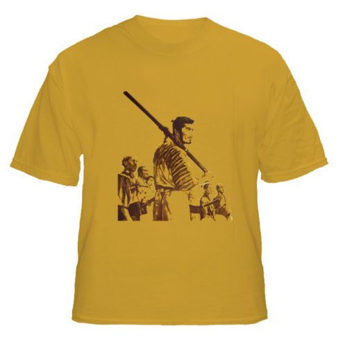 Seven Samurai Akira Kurosawa Japanese Gold t shirt