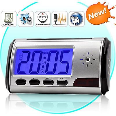 Spy Electronic Digital Alarm Clock Camera Video DVR Recorder Black