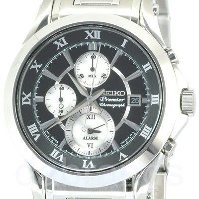 New Seiko Premier Chronograph Alarm Watch SNAD27 SNAD27P1