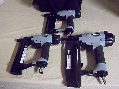 Never Used Set of 3 Sanborn Air Tools Brad & Finish Nailer & Stapler