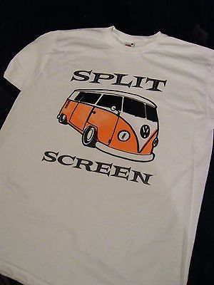 RETRO VOLKSWAGEN VW SPLIT SCREEN CAMPER VAN BUS T SHIRT OLD SCHOOL