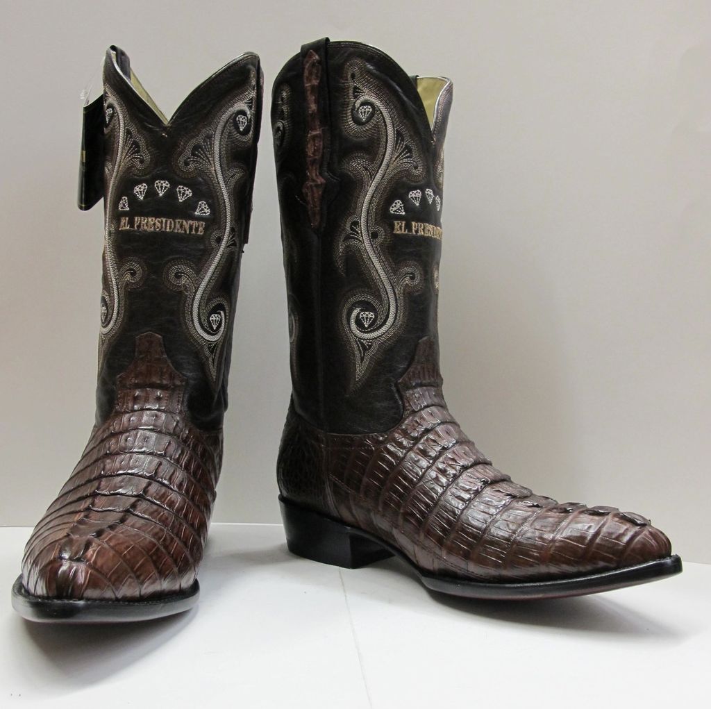 ALLIGATOR CROCODILE TAIL GENUINE SKIN COWBOY WESTERN BOOTS J TOE