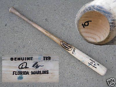 DAN UGGLA GAME USED BAT & AUTOGRAPHED Atlanta Braves & Florida Marlins