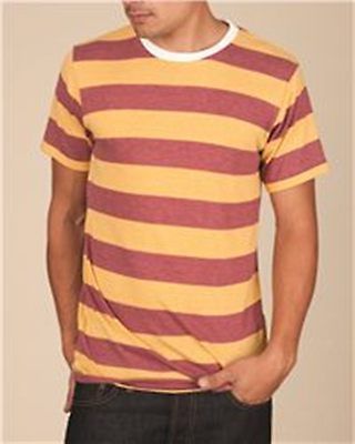 Alternative Mens Eco Jersey Ugly Stripe Short Sleeve T Shirt Style