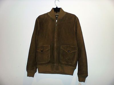 Ralph Lauren RRL Mens Brown 100% Deerskin Suede Leather Jacket * NWT $