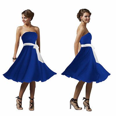 Sexy Strapless formal Bridesmaid Cocktail Party Dress