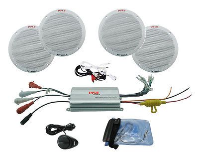 STEREO PLMRKT4A NEW IPOD AMPLIFIED 6.5 INCH BOAT SPEAKER SYSTEM