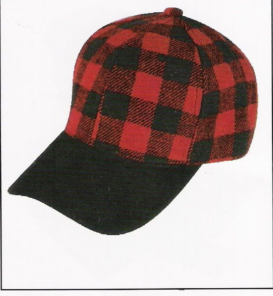 NEW BUFFALO PLAID ELMER FUDD BLACK SUEDE BILL CAP HAT