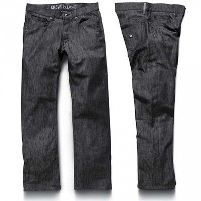 KR3W Denim Relaxed Raw Black Pants Krew Skateboard Jeans