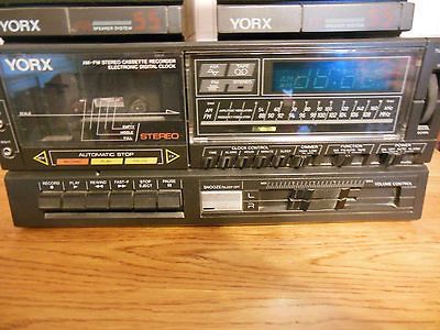 VINTAGE YORX Am FM Cassette Recorder, Electronic Digital Clock