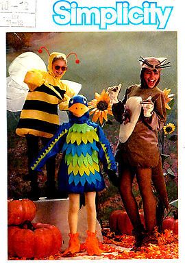 BUMBLE BEE, KANGAROO, BIRD CHILD COSTUME SZ. 10 12 SIMPLICITY PATTERN