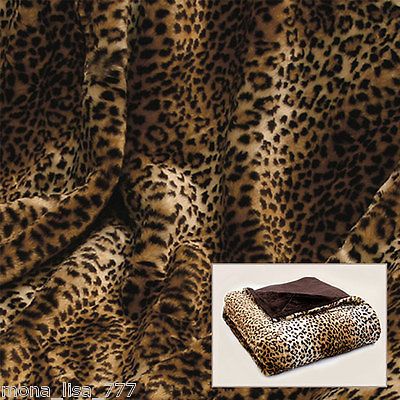 FAUX LEOPARD FUR THROW BLANKET BED ANIMAL SAFARI PRINT OVER SOFA