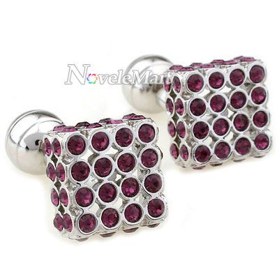 Purple Butterfly Mens Shirt Suit Cufflinks Animal Party Cuff Links