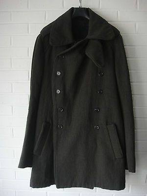 ANN DEMEULEMEESTER FW10 Dk Olive Wool Dbl Breasted Coat w/Belt L NEW