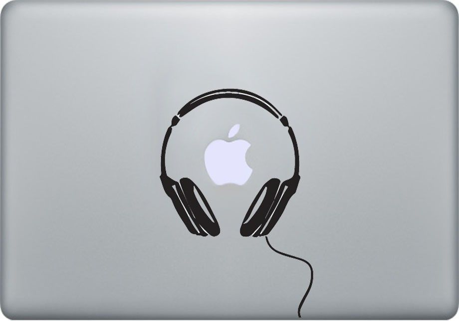 Headphone Dr. Dre Beats vinyl decal sticker, Apple Macbook Pro Mac