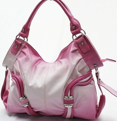 ARCADIA USA LIGHT DARK PINK FAUX LEATHER SHOULDER BAG HANDBAG