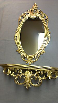 antique wall shelf mirror