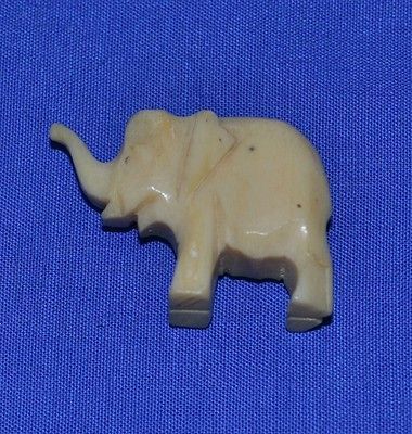 Antique Faux Ivory Ox Bone Netsukes Handcarved Elephant Figurine