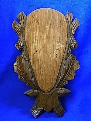 German Wood Carved Black Forest Trophy Plaque for Deer Antler #18