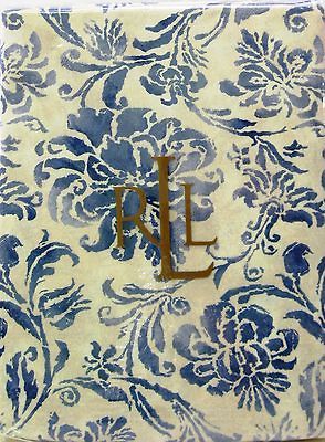 Ralph Lauren Tablecloth Bluff Point Floral Blue 70 rd   NEW