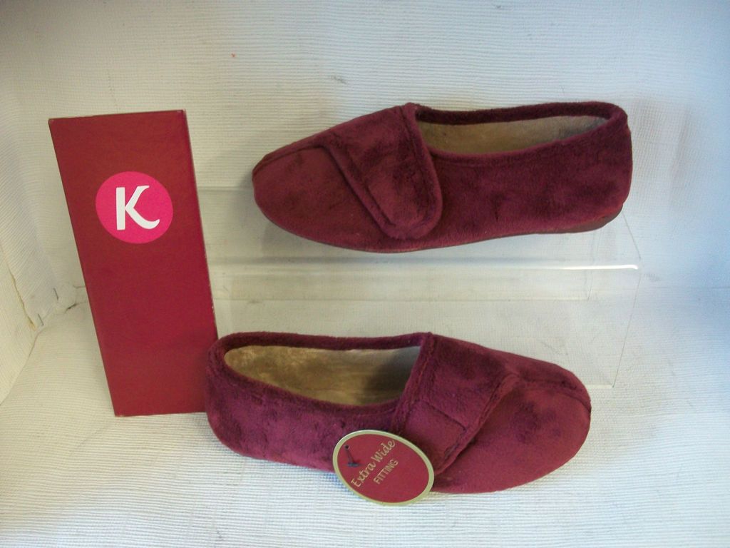 LADIES KS SLIPPERS WAVE STIR W WINE FITTING D EXTRA WIDE