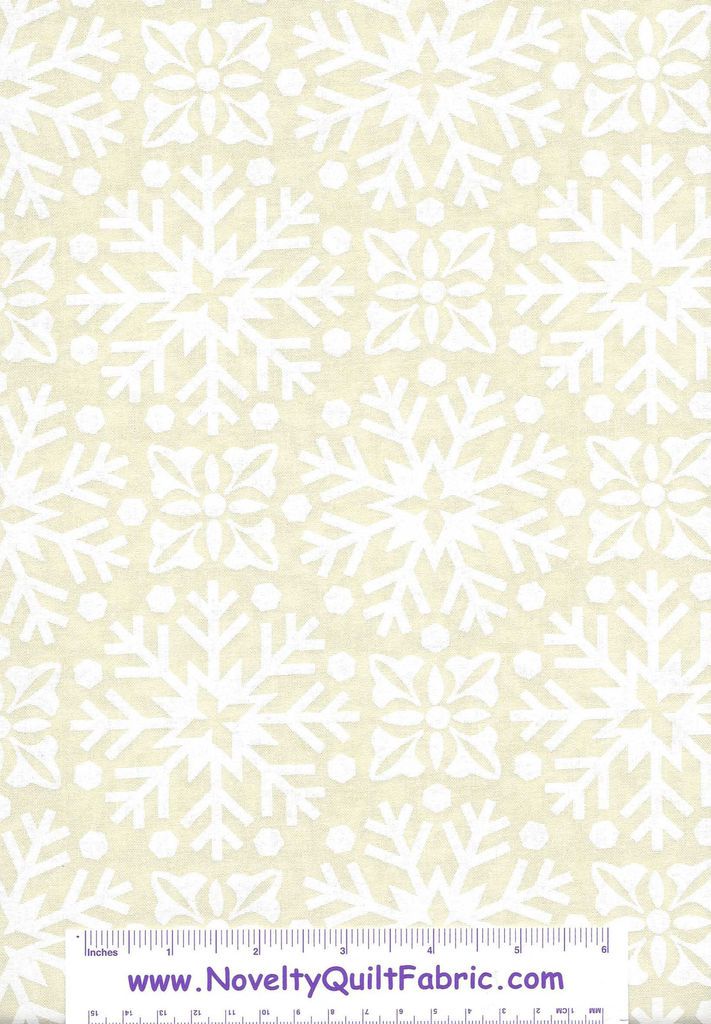 Joy Winter Garden Snow Tonal White on White Snowflake Novelty Quilting