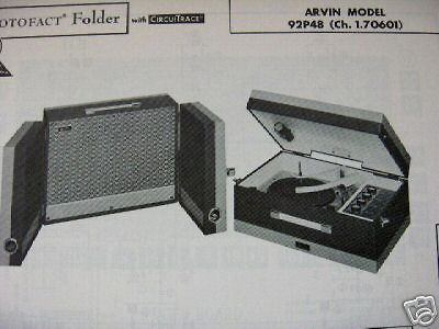 ARVIN 97P18 PHONOGRAPH   TAPE PLAYER PHOTOFACT