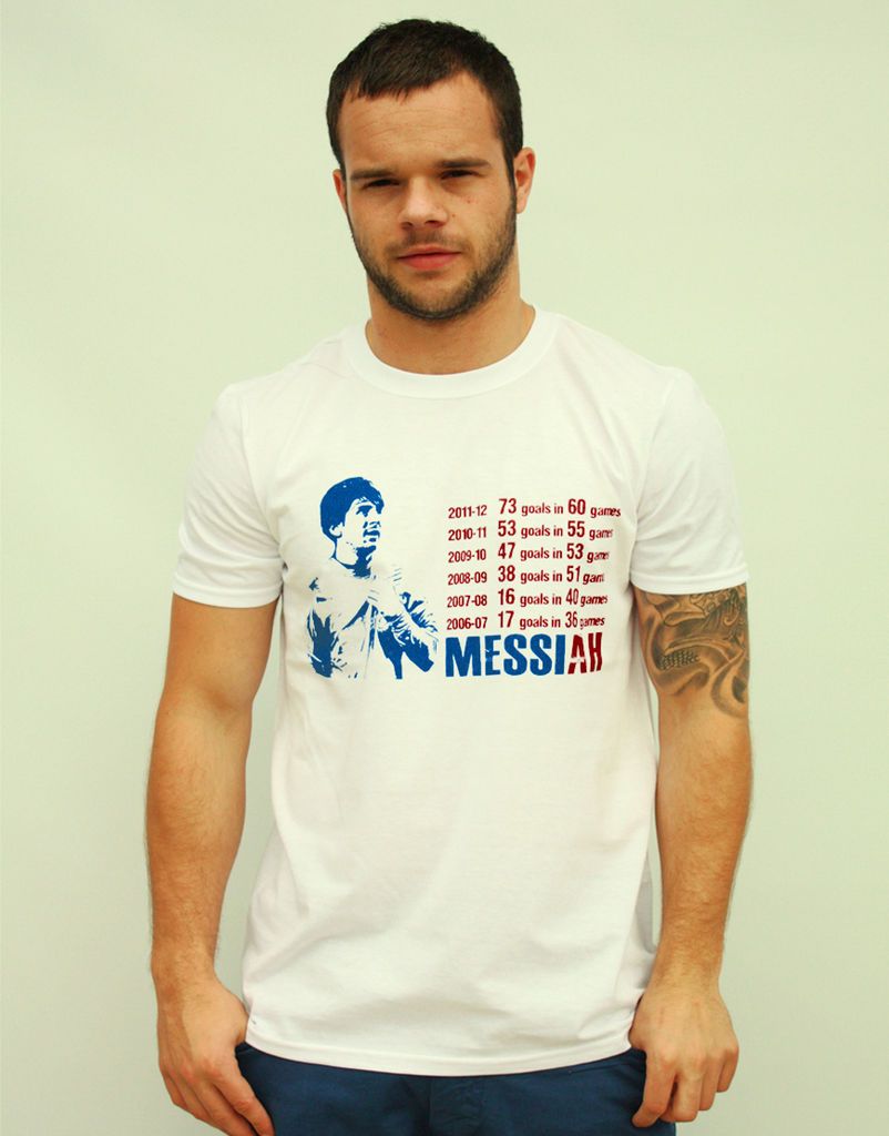 THE MESSIAH BARCELONA FOOTBALL TSHIRT TOP SHIRT T SHIRT ARGENTINA